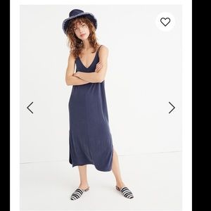 Madewell sandwashed midi slip dress